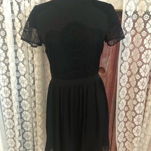 black polyester dress